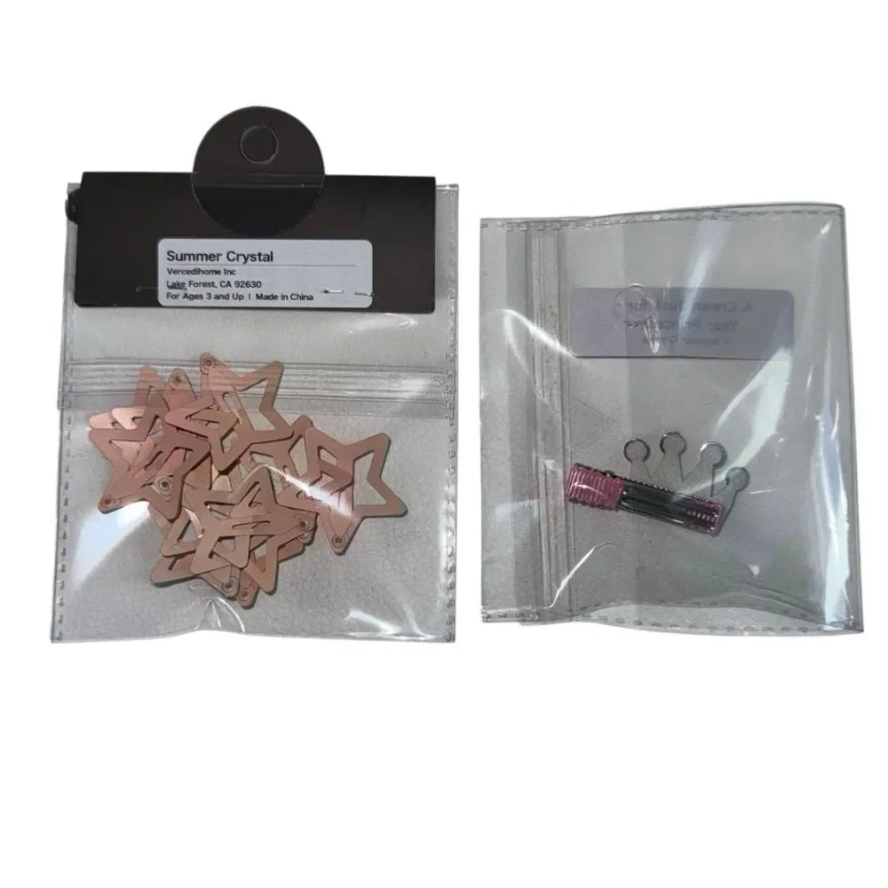 Star Glitter Hair Clips and PRINCESS CROWN Glitter Rhinestone Clip